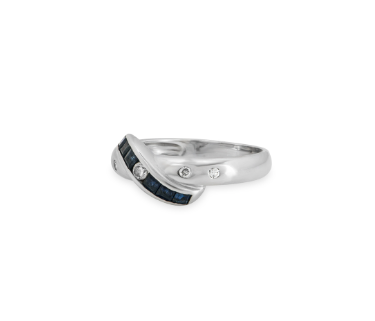 18ct white gold diamond and sapphire dress ring 515EU