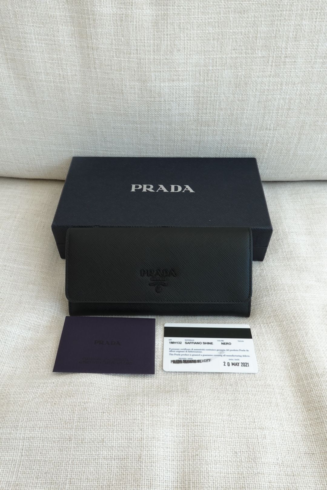 Prada Black Saffiano Leather Wallet