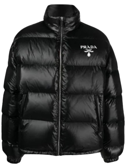 Preowned Prada Black Re-Nylon Puffer Coat Size S polyester