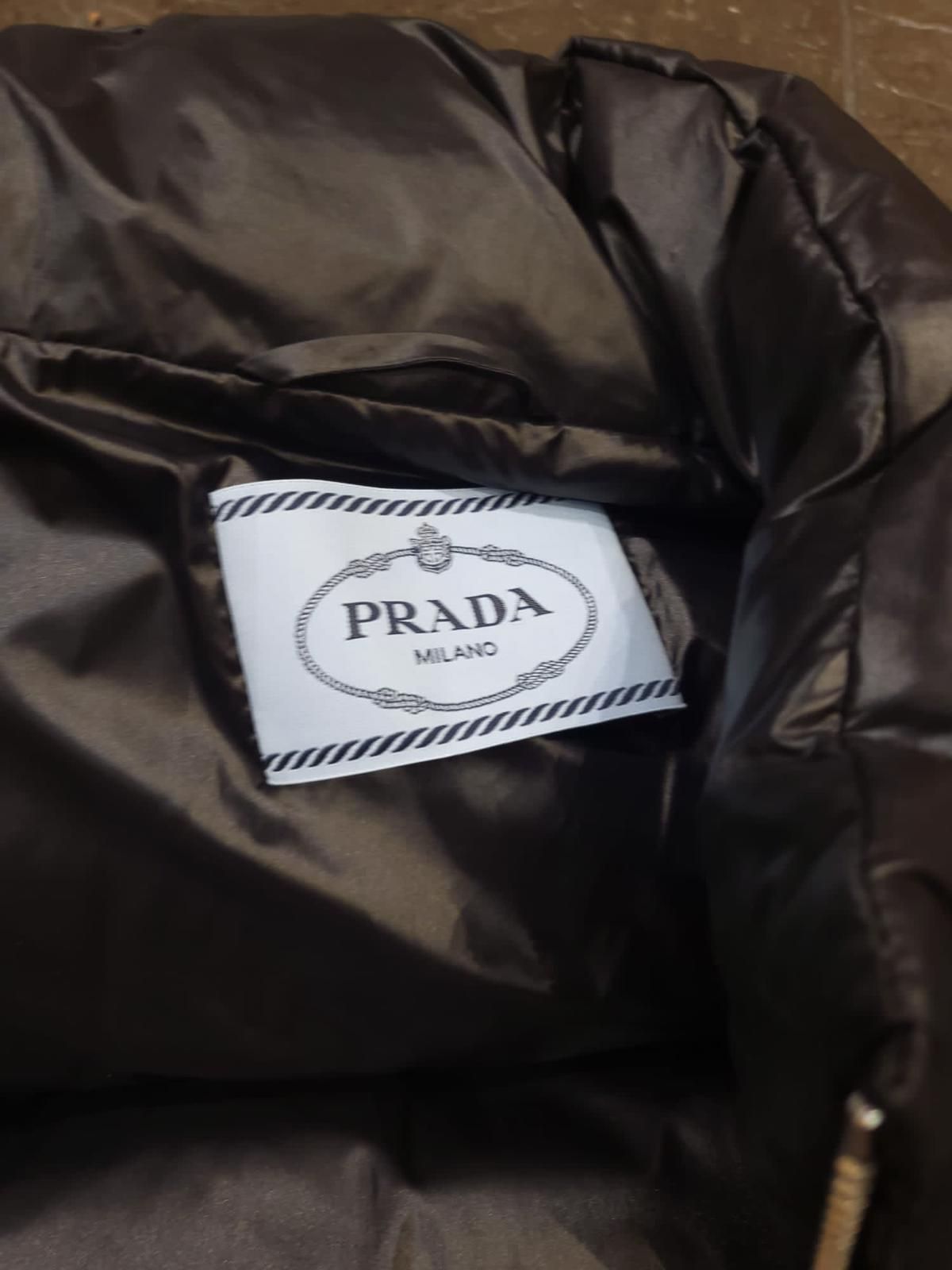 Preowned Prada Black Re-Nylon Puffer Coat Size S polyester