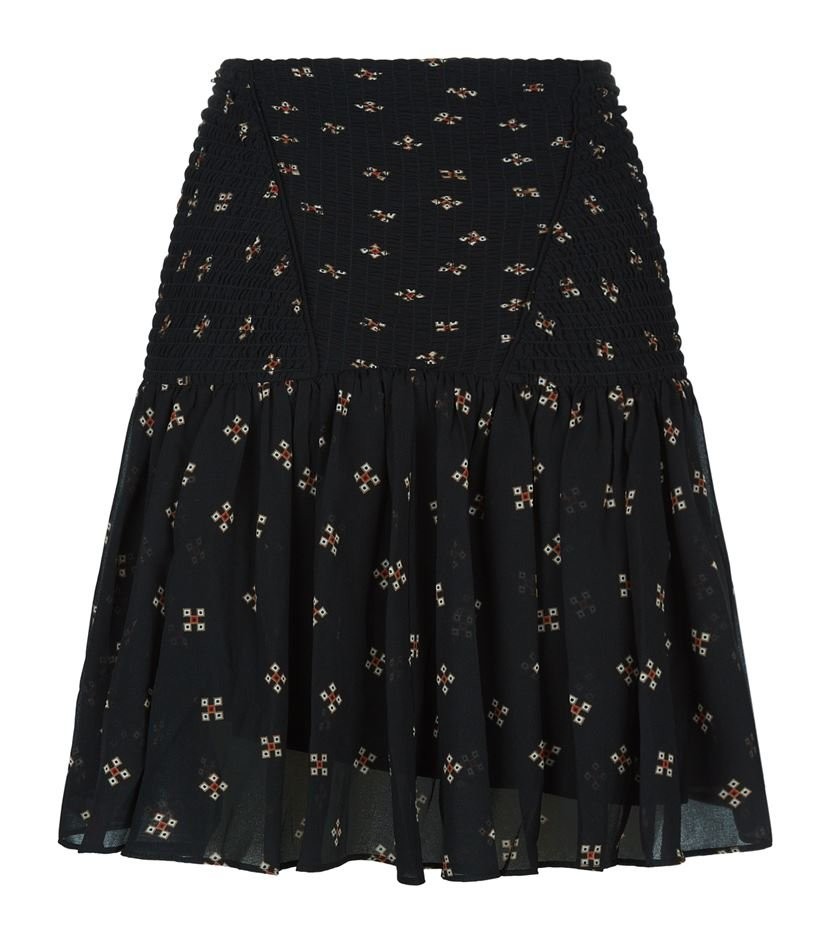 Maje Black Printed Jouet skirt Size XS polyester