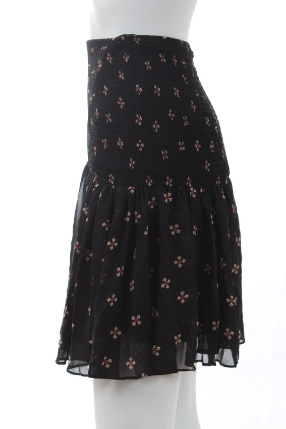 Maje Black Printed Jouet skirt Size XS polyester