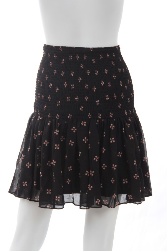 Maje Black Printed Jouet skirt Size XS polyester