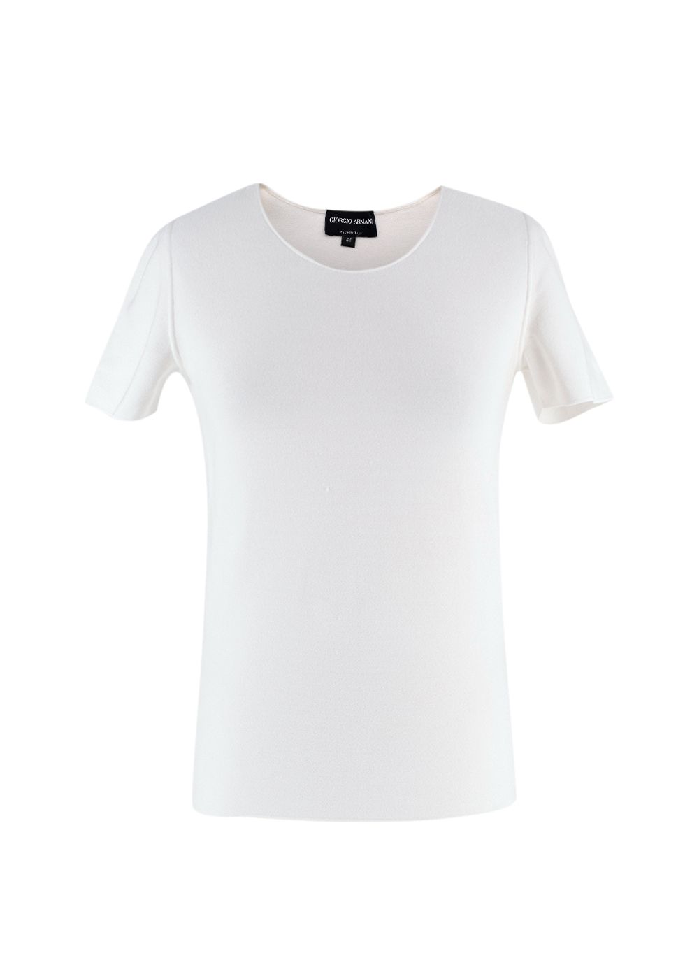 Giorgio Armani White Knit T-Shirt Size M viscose/polyester