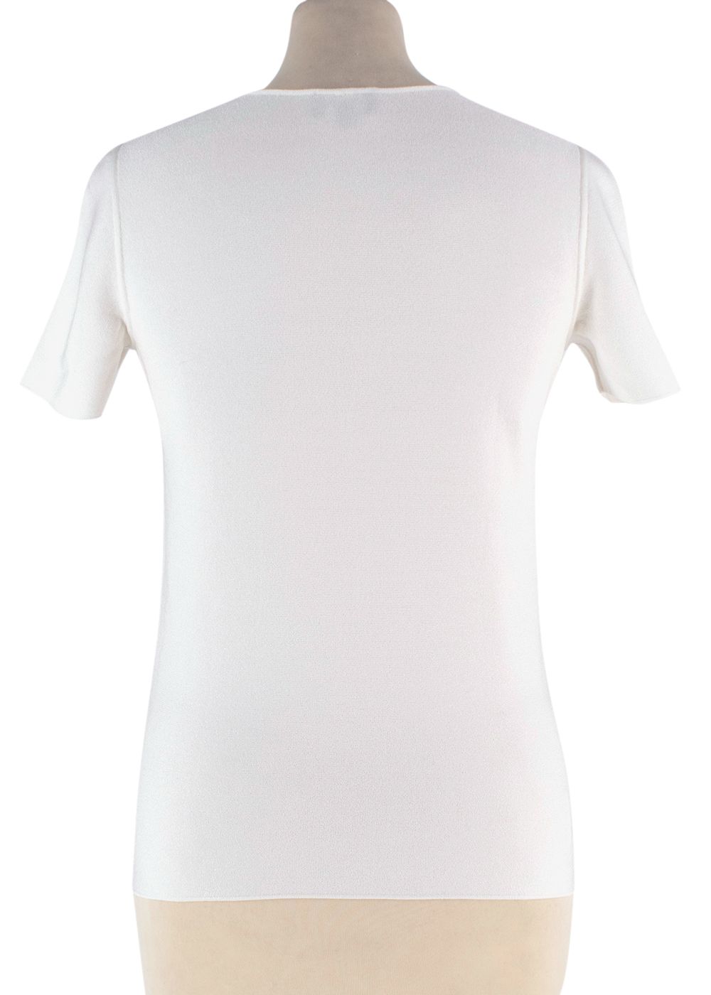 Giorgio Armani White Knit T-Shirt Size M viscose/polyester