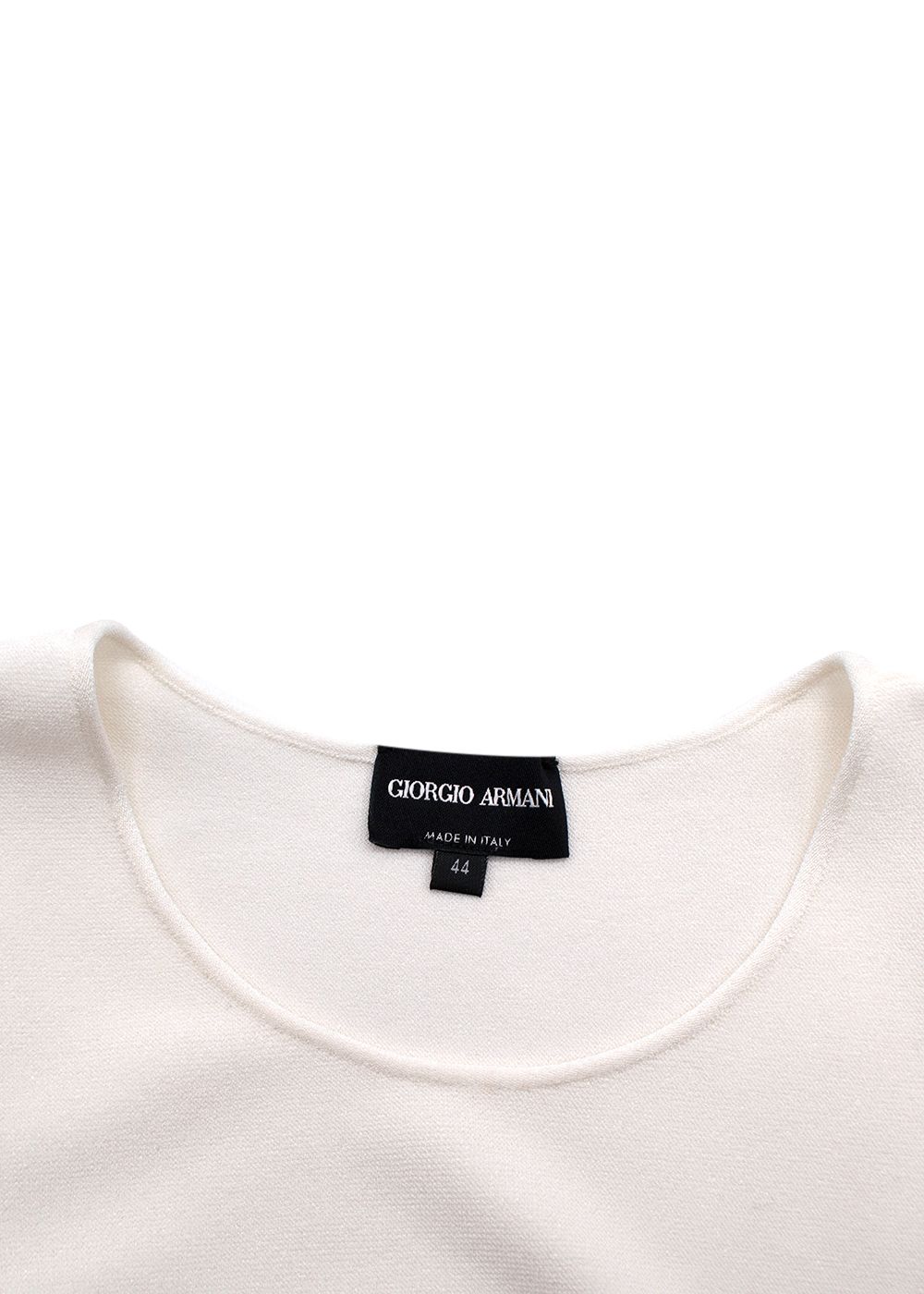 Giorgio Armani White Knit T-Shirt Size M viscose/polyester