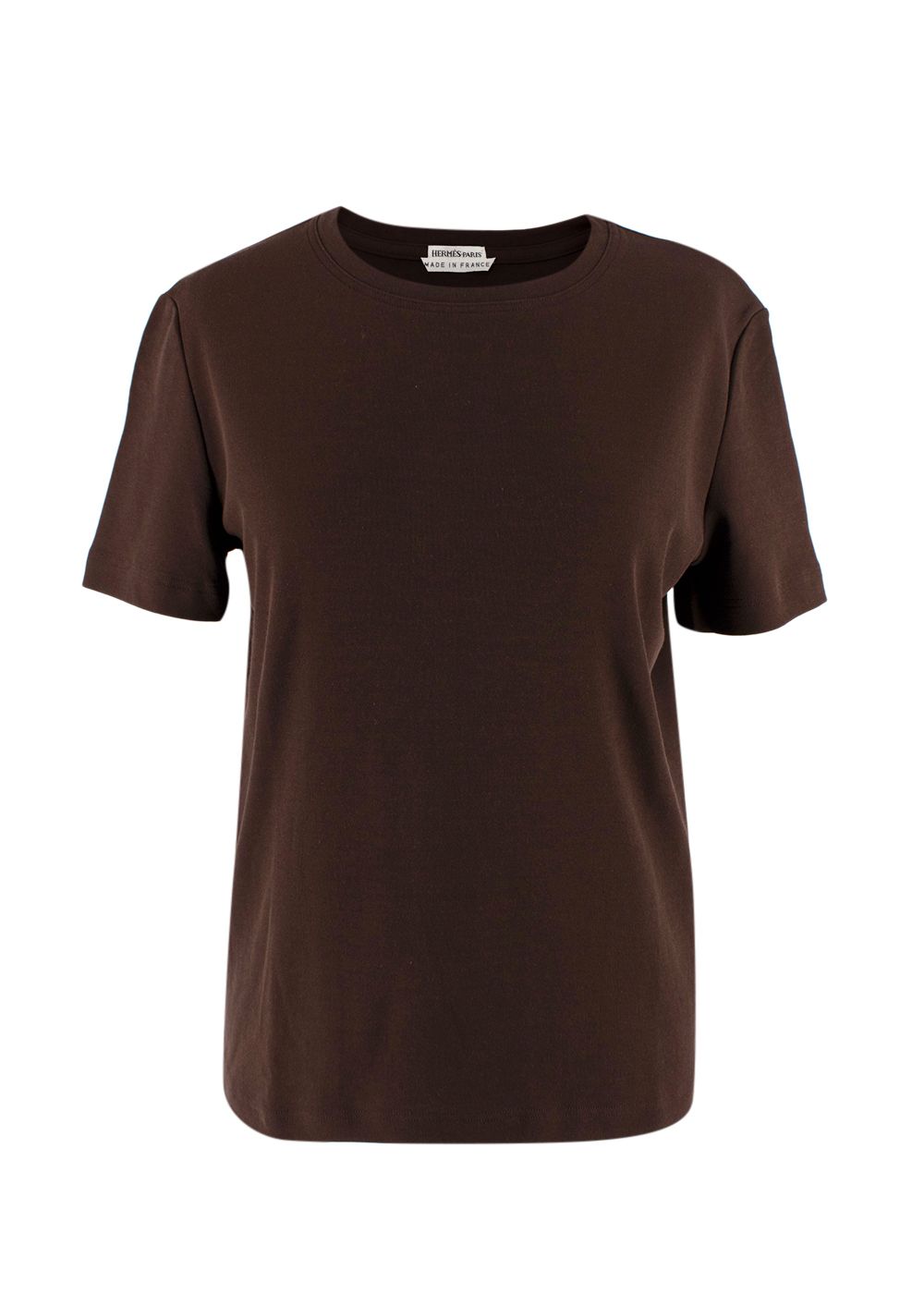 Hermes Chocolate Brown Cotton T-Shirt Size M