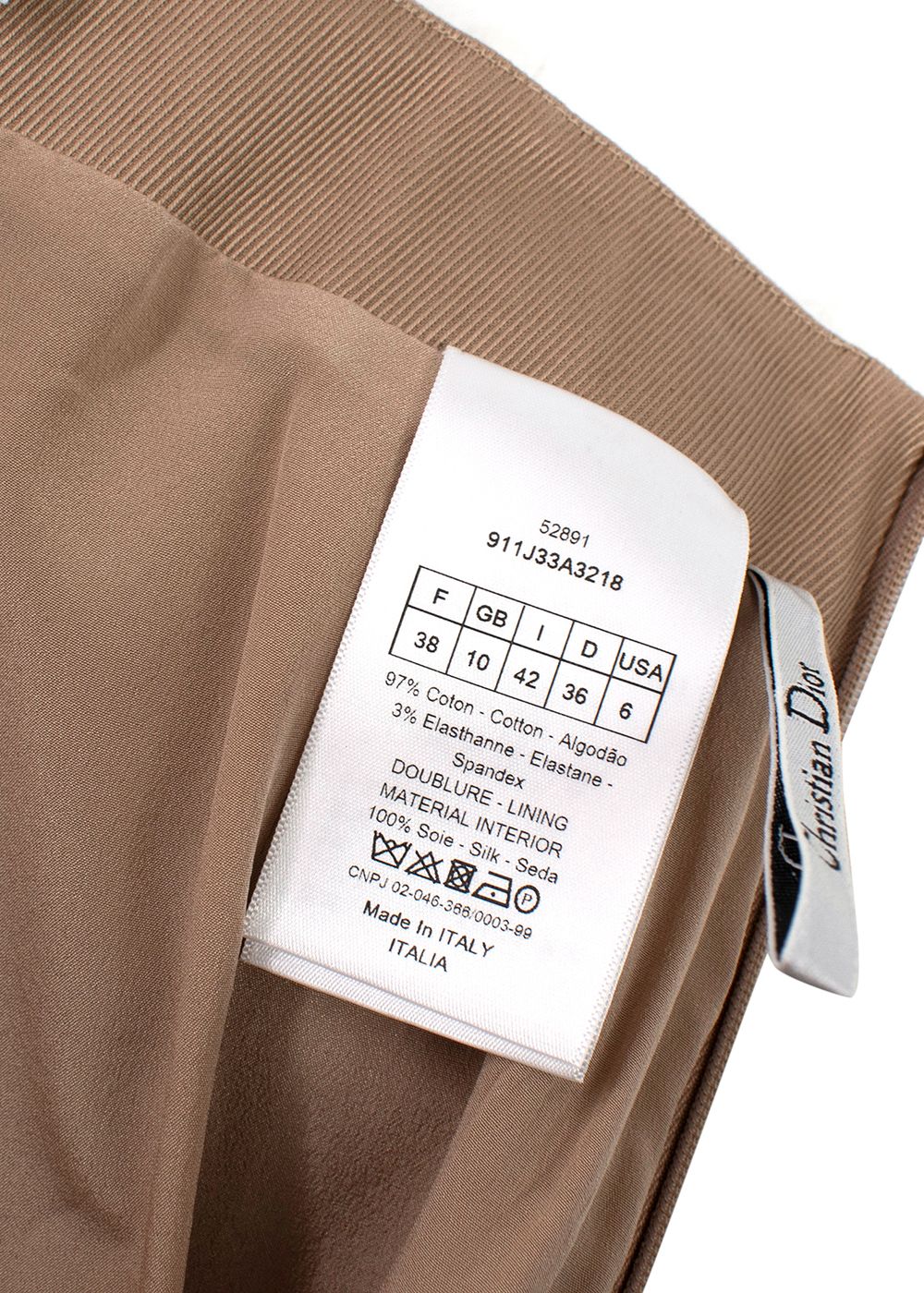 Dior beige cotton twill asymmetric skirt Size S cotton-elasthane