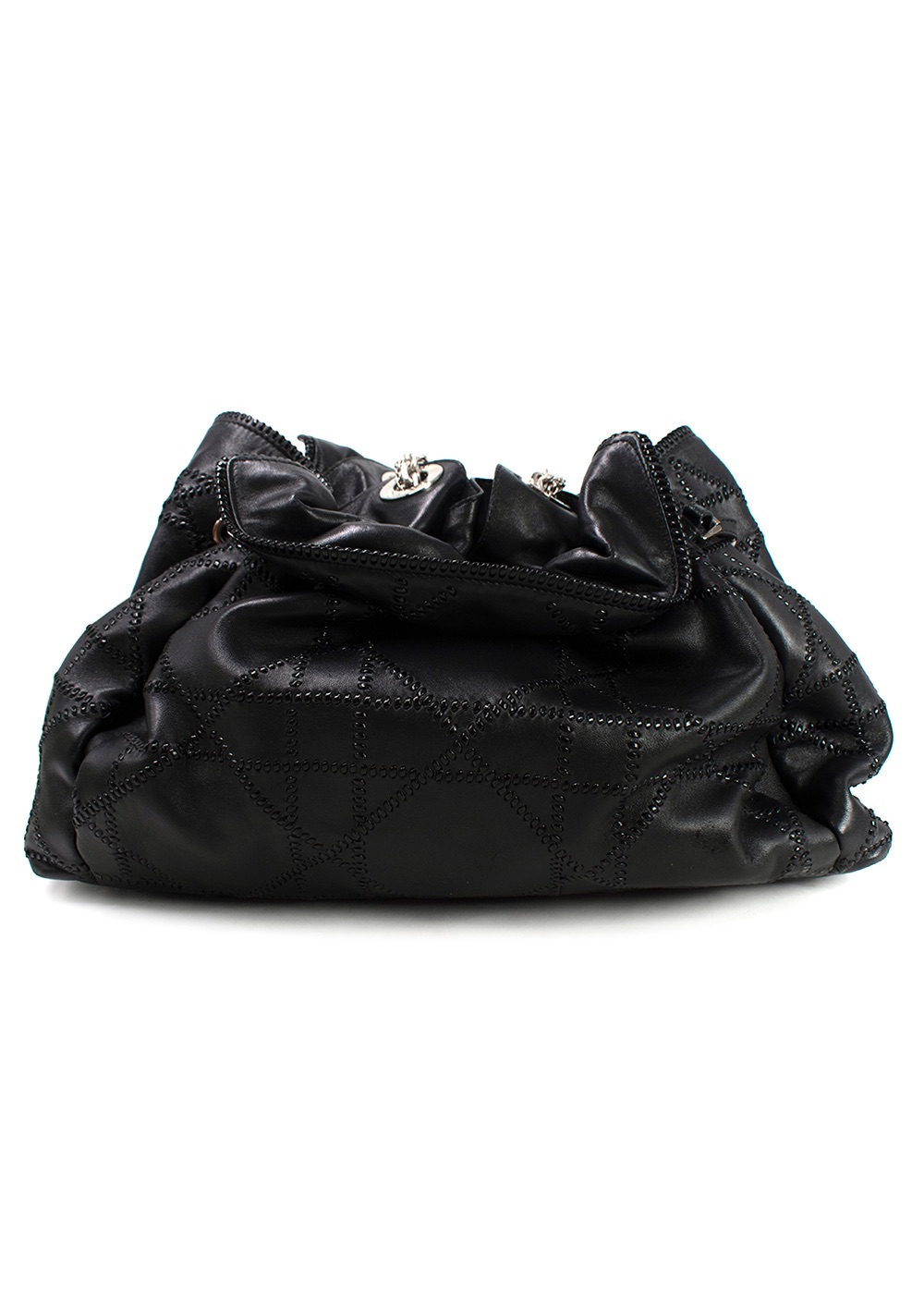 Preowned Dior Black Braided Cannage Le Trente Hobo bag leather/metal