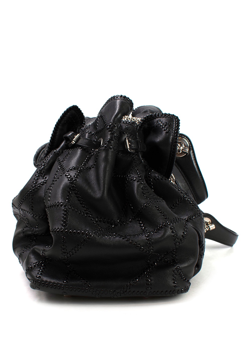 Preowned Dior Black Braided Cannage Le Trente Hobo bag leather/metal