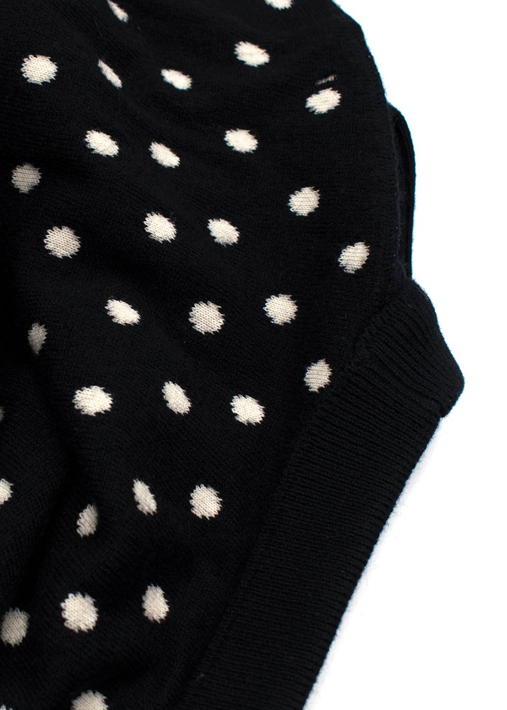 Celine Black And White Polka Dot Wool Knit Jumper Size XS black / white