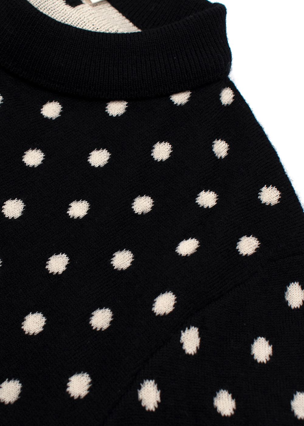 Celine Black And White Polka Dot Wool Knit Jumper Size XS black / white