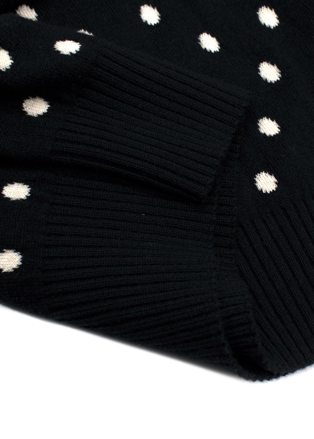 Celine Black And White Polka Dot Wool Knit Jumper Size XS black / white