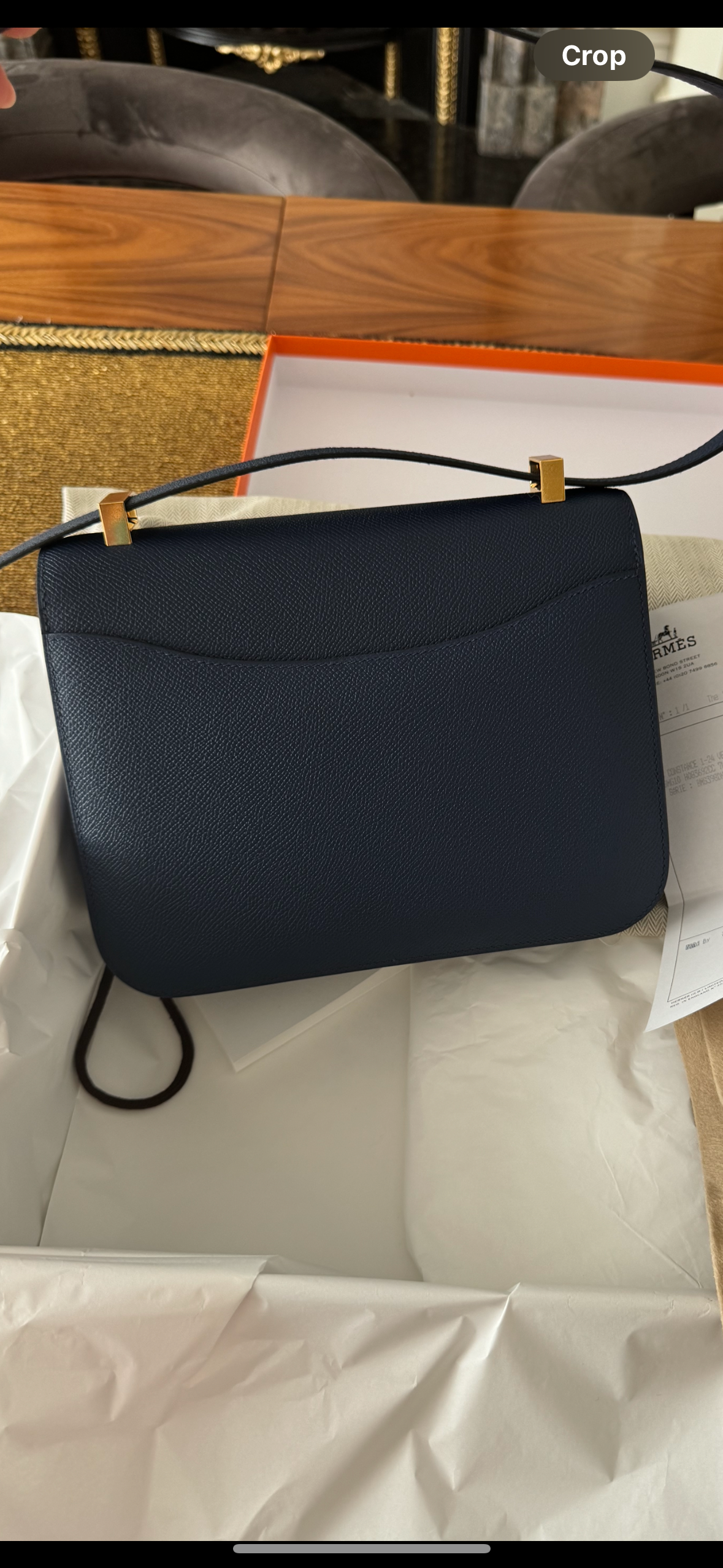 Hermes Constance 24/24 in Navy Epsom Leather with Gold Hardware