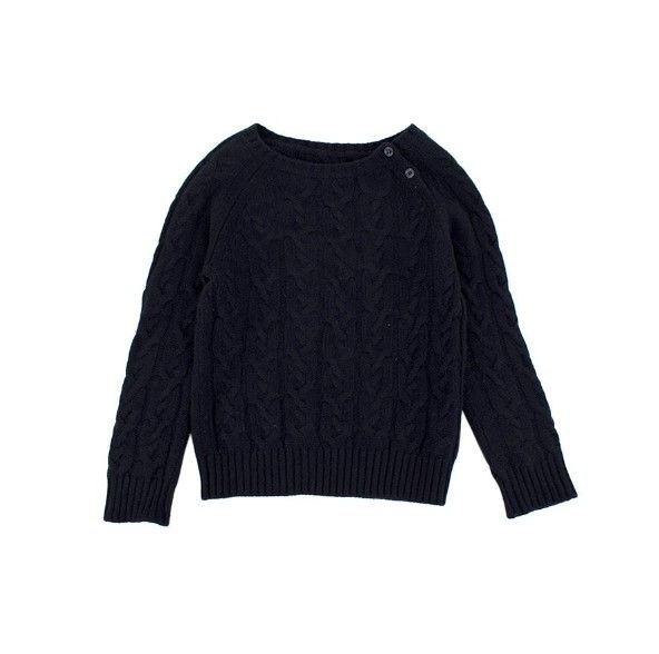 Boys Preowned Loro Piana Navy Baby Cashmere Kid's Knit Jumper Size 3 Years