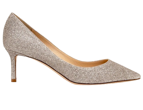 Preowned Jimmy Choo Platinum Ice Romy 60 Size 37 Silver / gold / metallic glitter