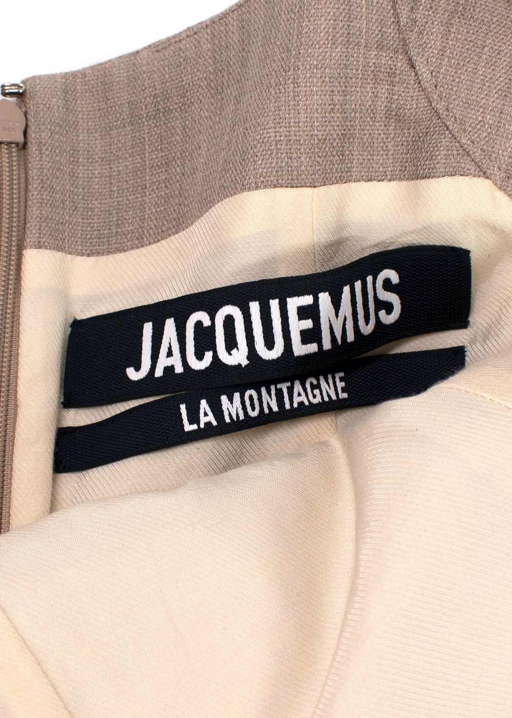 Jacquemus Beige La Robe Maniu Tailored Wool-Twill Mini Dress Size XXS wool