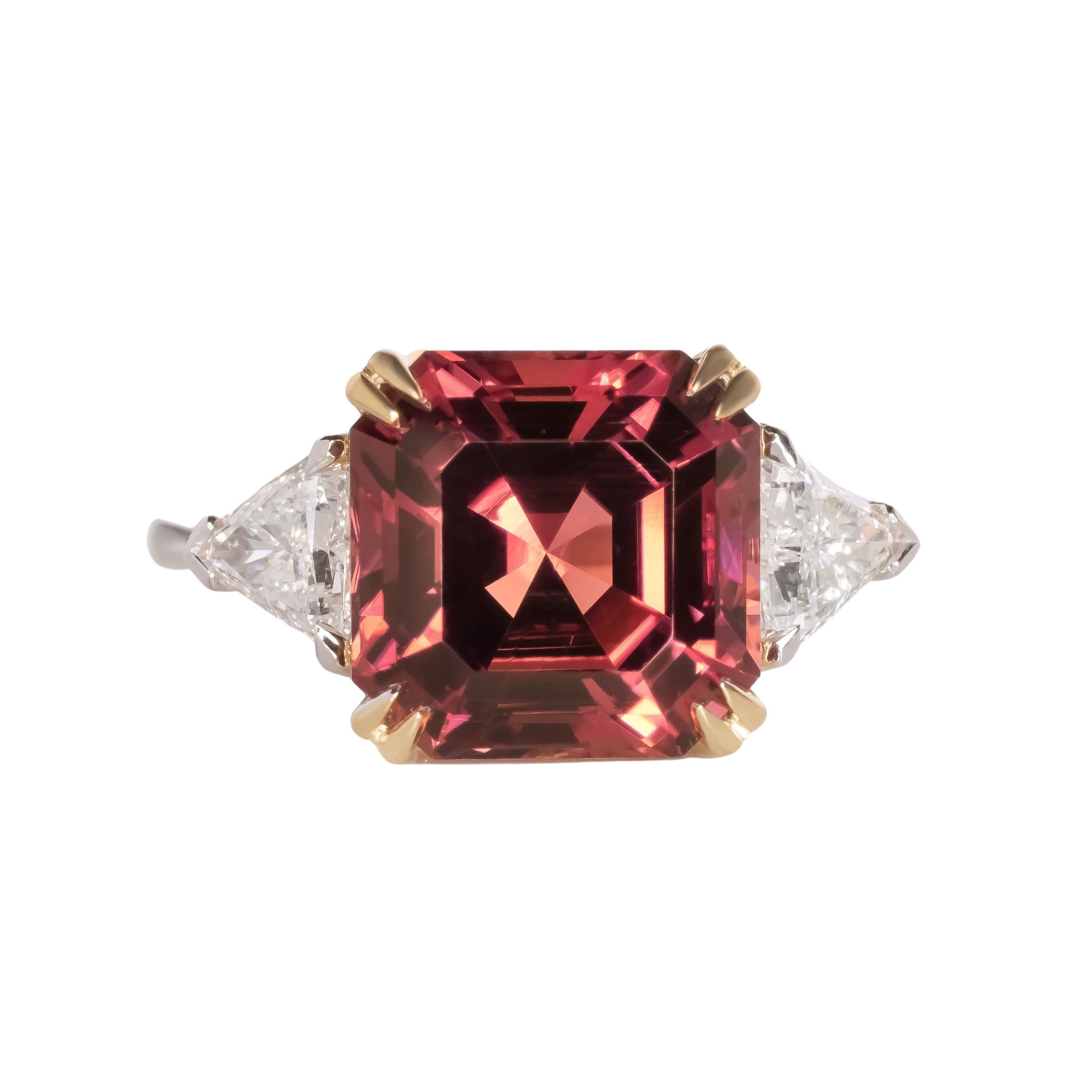 Antinori 465 Carat Asscher Cut Tourmaline Rubelite Ring Red k white/yellow gold