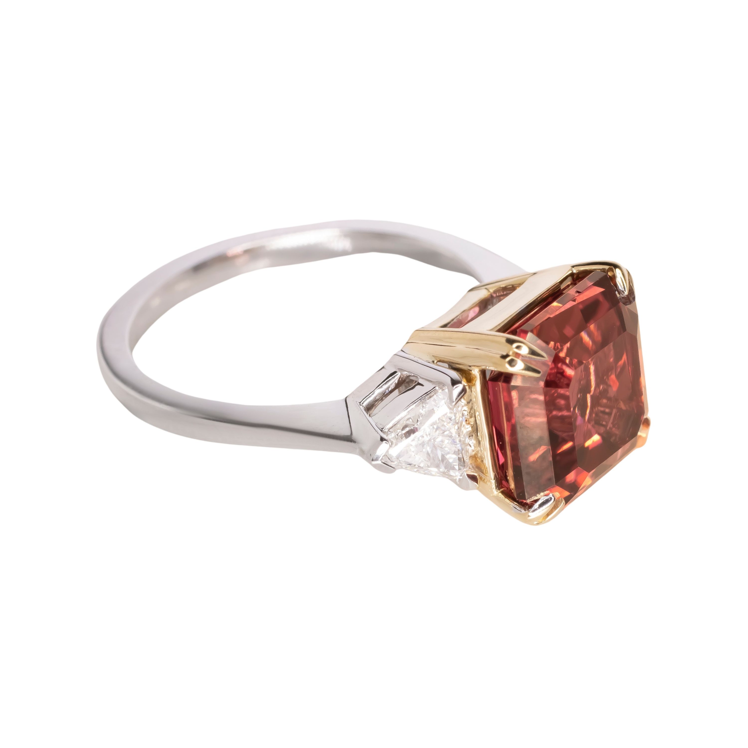 Antinori 465 Carat Asscher Cut Tourmaline Rubelite Ring Red k white/yellow gold