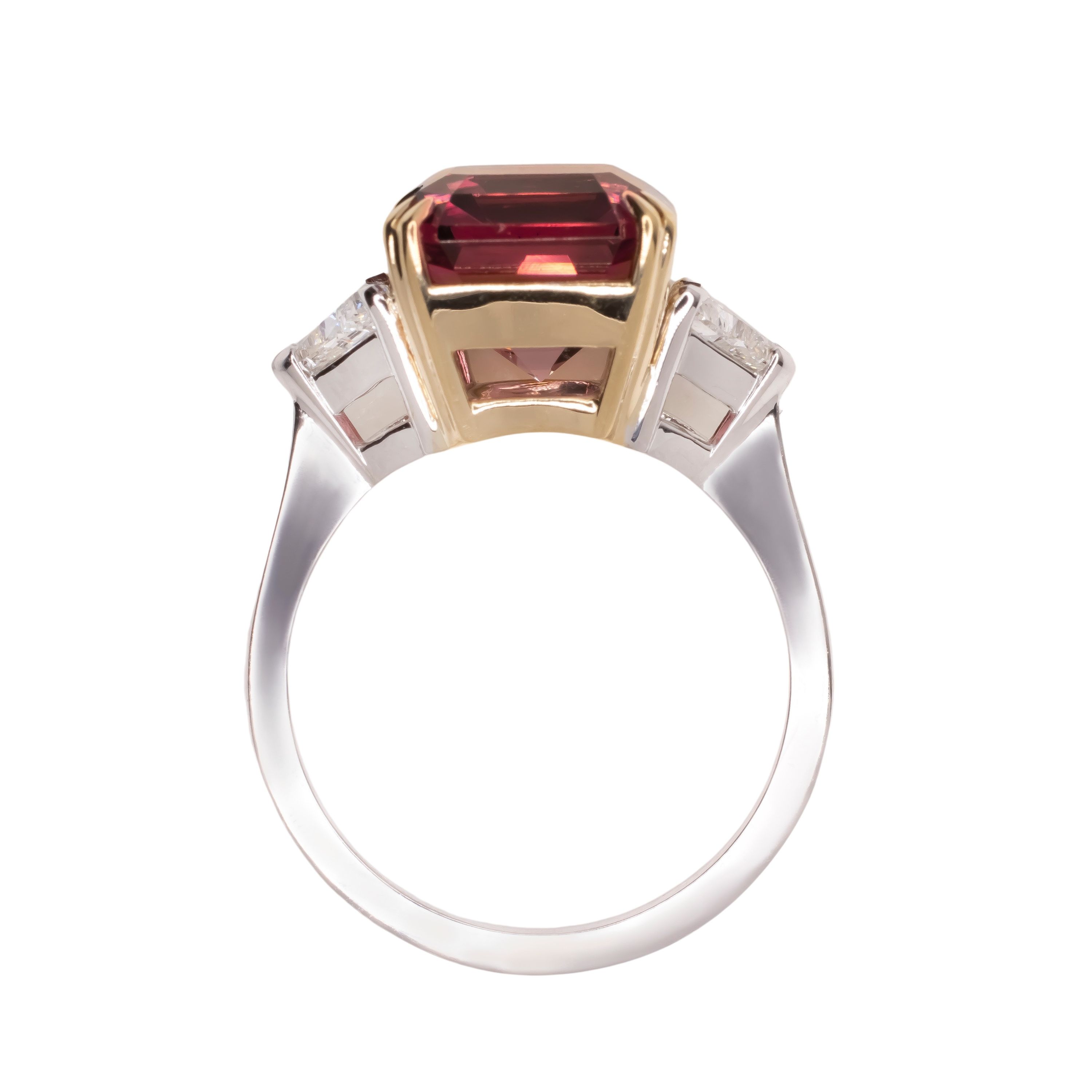 Antinori 465 Carat Asscher Cut Tourmaline Rubelite Ring Red k white/yellow gold