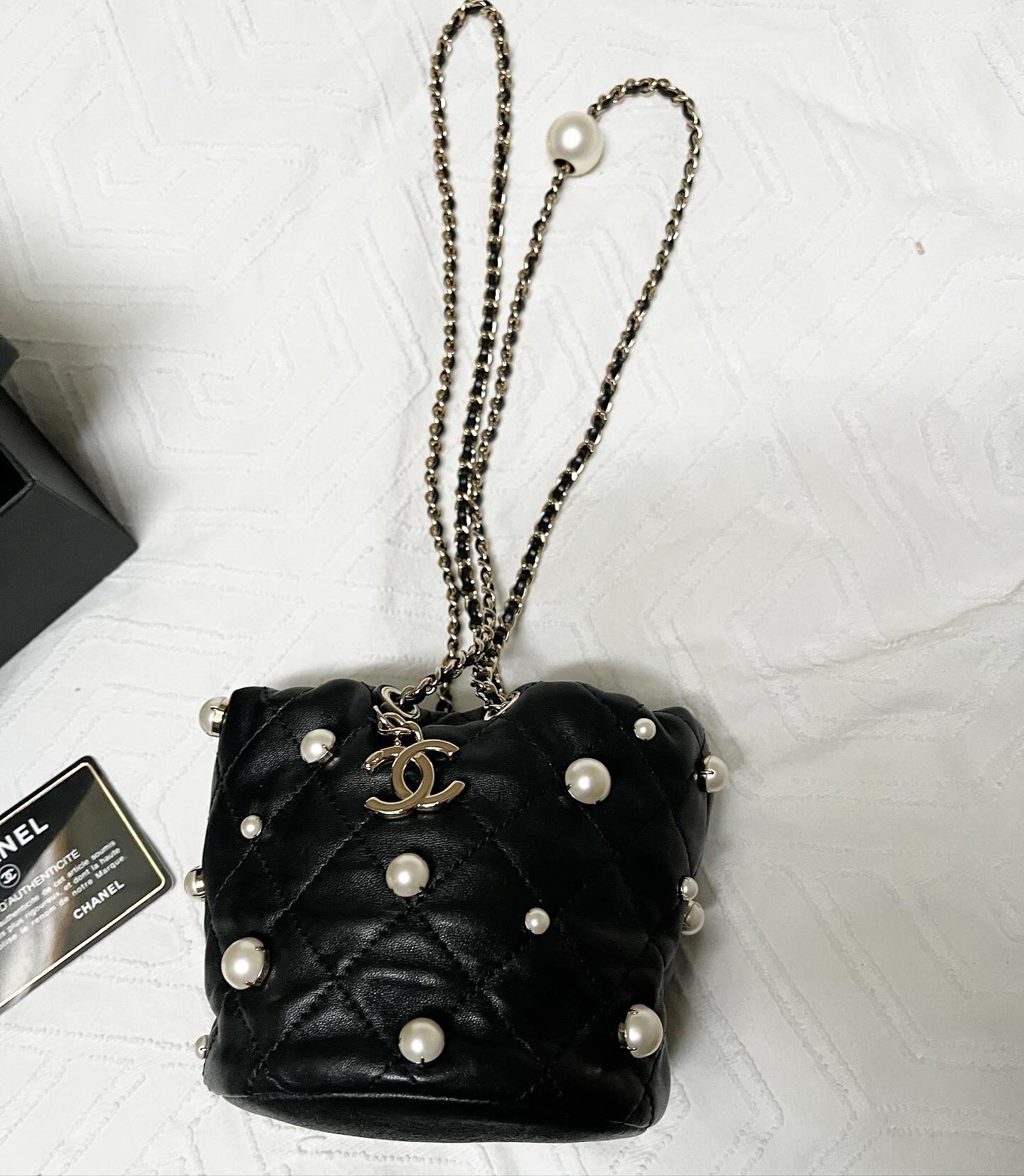 Chanel All About Pearl Mini Drawstring Bag