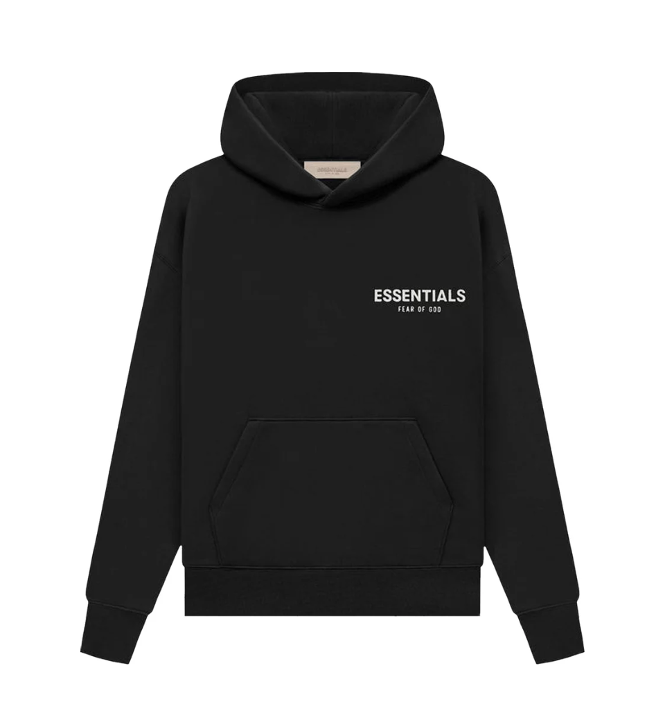 Boys Fear of God Essentials Kids Essentials Hoodie 'Stretch Limo' Size 8 Years Black cotton