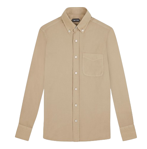 Men's Preowned Tom Ford Beige Cotton Shirt Size L Cream