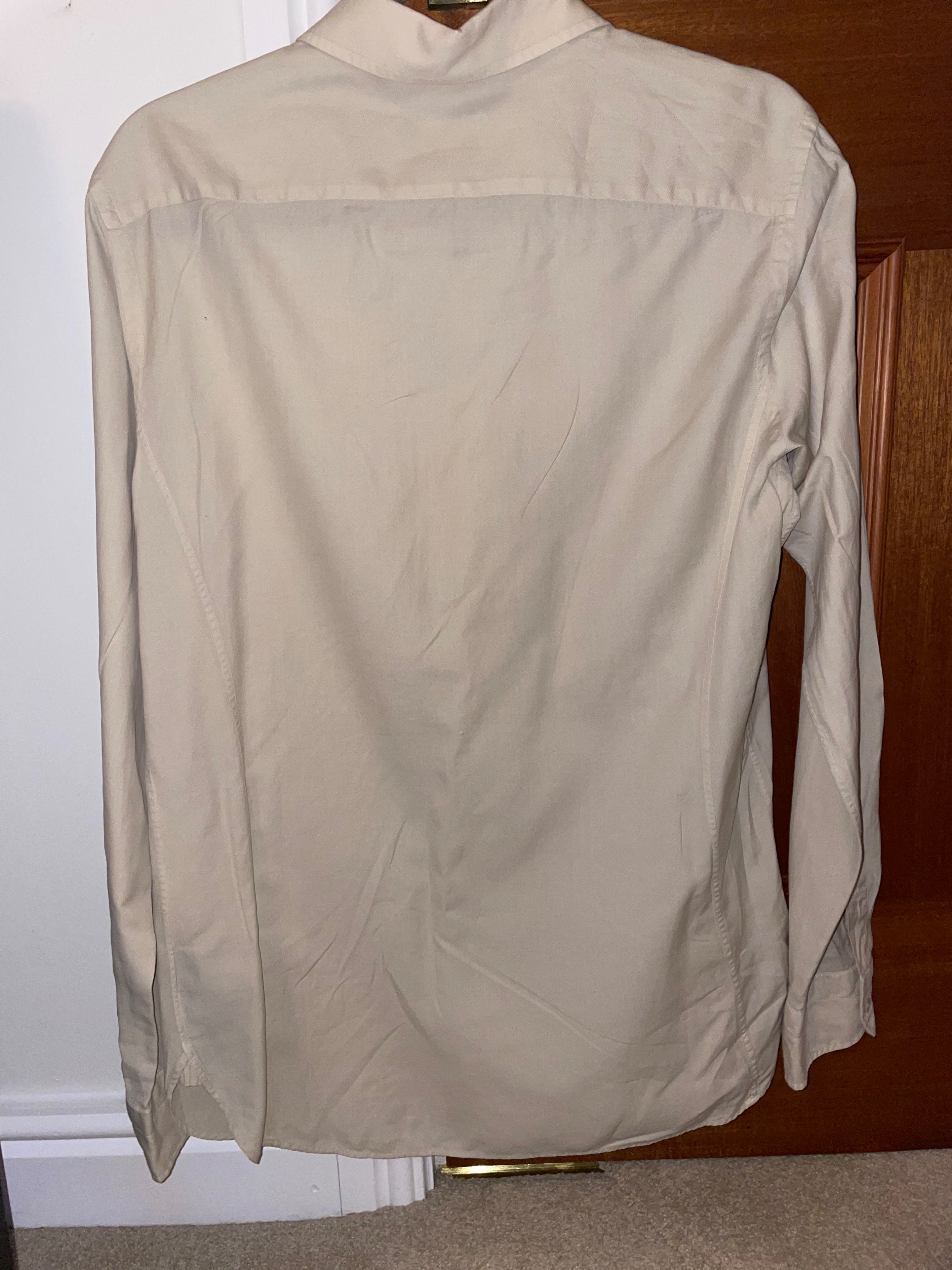 Men's Preowned Tom Ford Beige Cotton Shirt Size L Cream