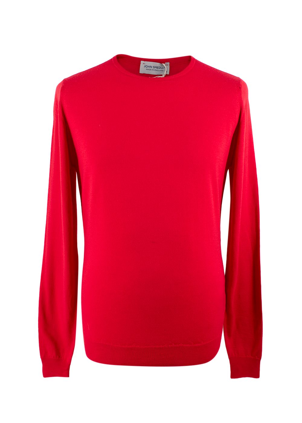 Men's Preowned John Smedley Red Lundy Merino Wool Jumper Size S