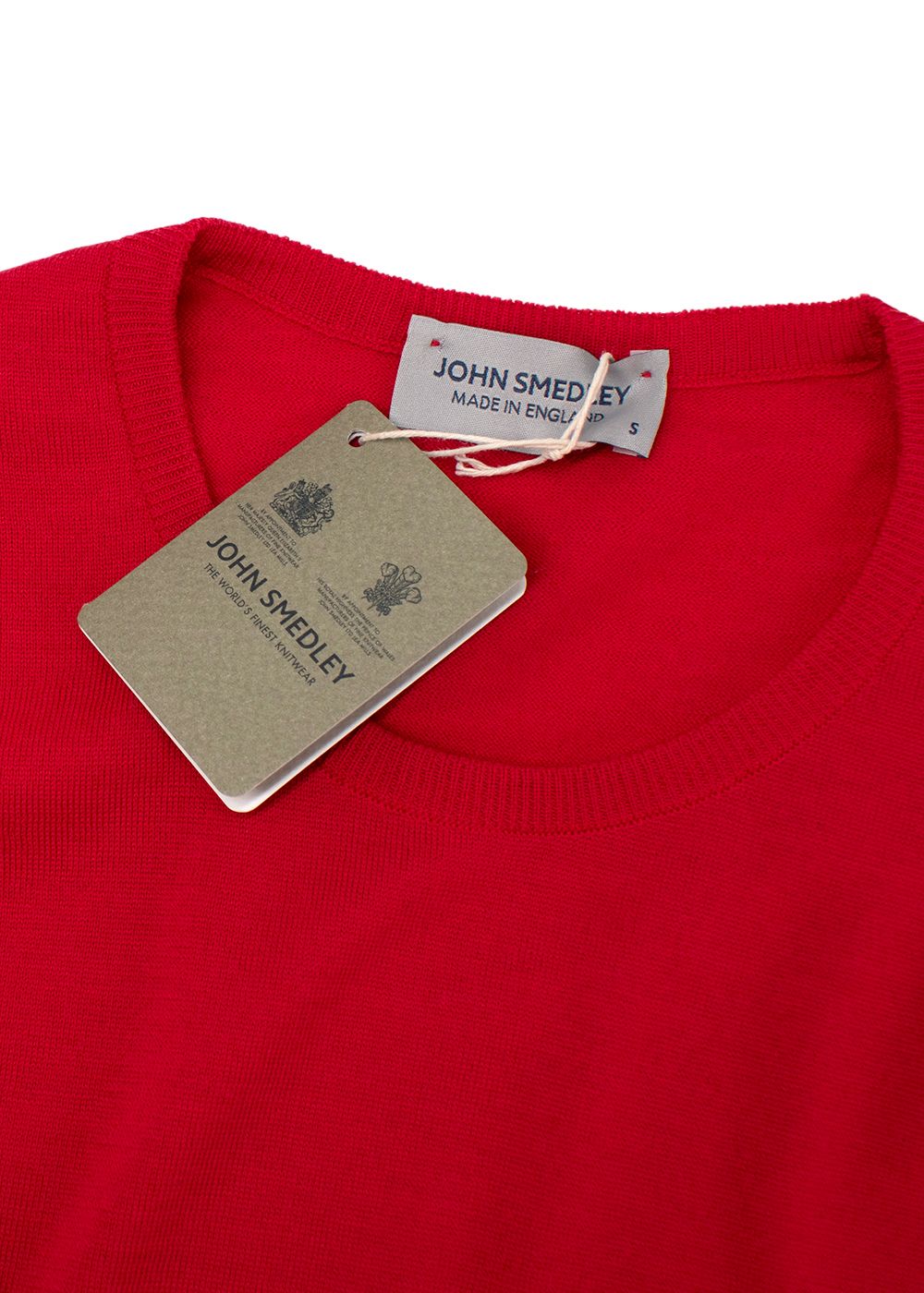 Men's Preowned John Smedley Red Lundy Merino Wool Jumper Size S