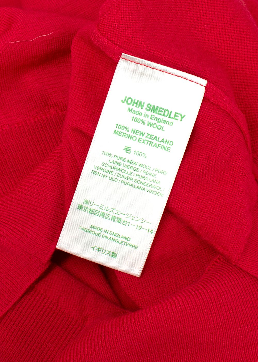 Men's Preowned John Smedley Red Lundy Merino Wool Jumper Size S