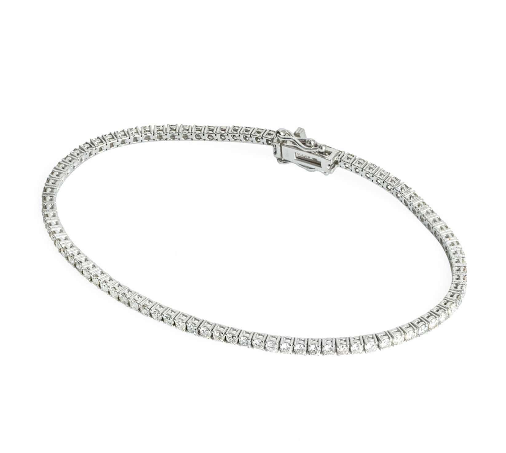 18ct white gold  white diamond Tennis bracelet TDW 203ct