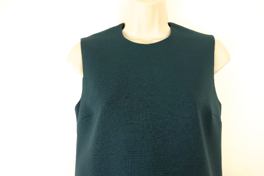 Preowned Victoria Victoria Beckham Green Stretch Crepe Flared Sleeveless Top Size XXS wool