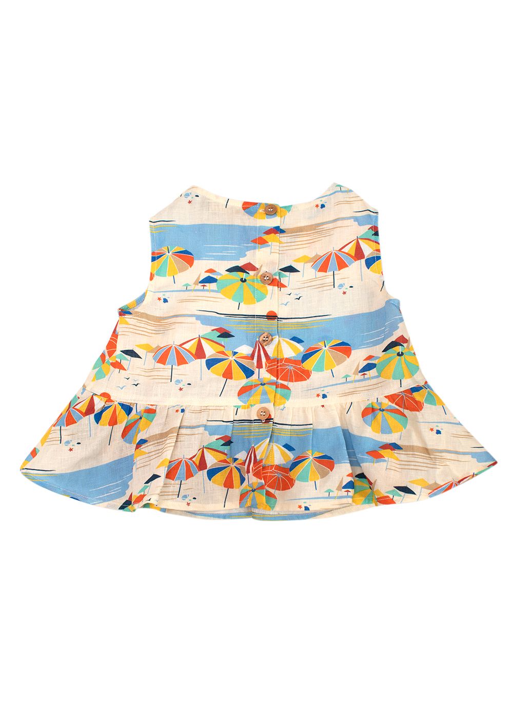 Boys Loro Piana Kids Beach Print Iza Linen Top 2 Years Size 18-24 Months cream multicoloured