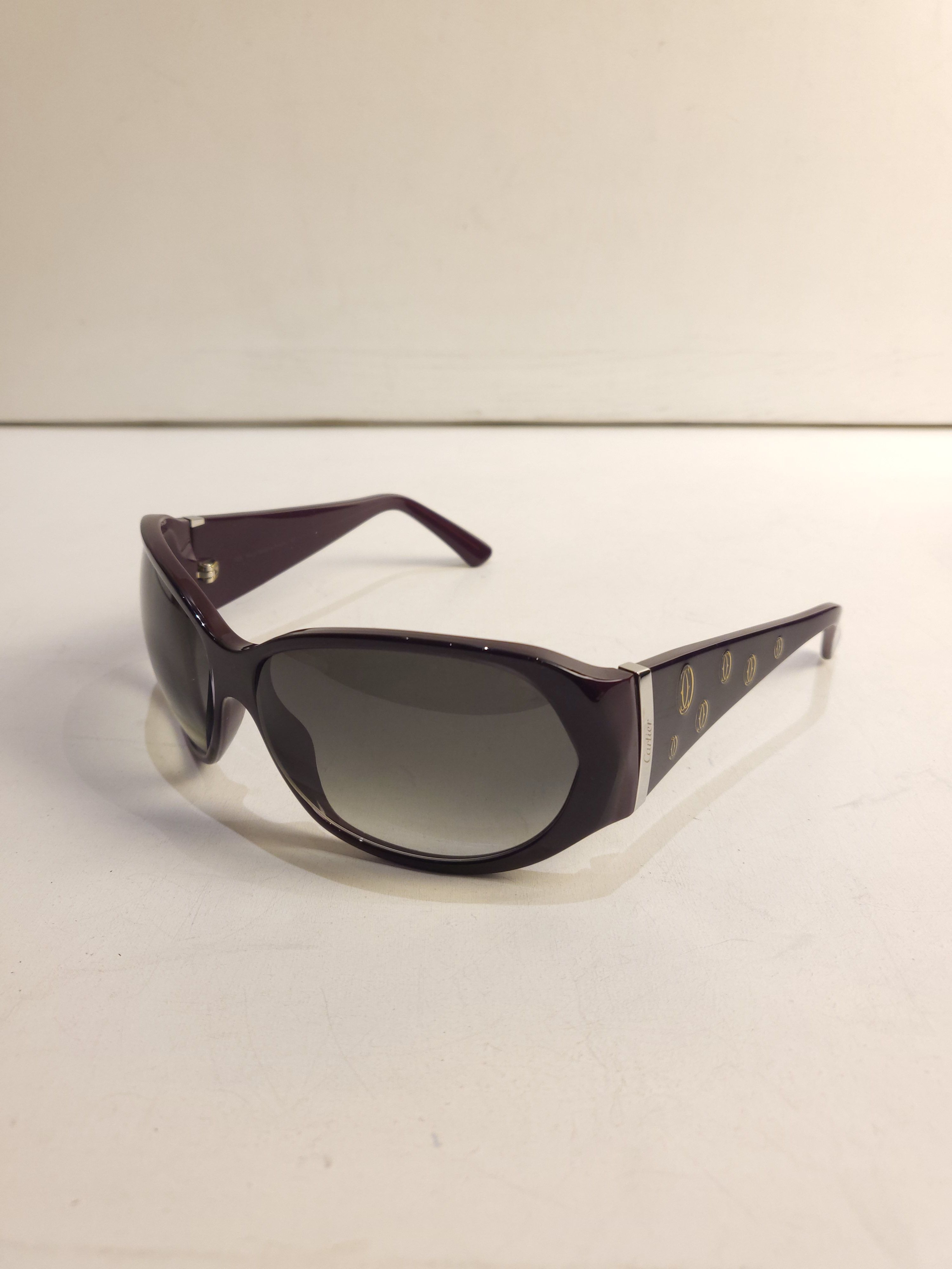 Preowned Cartier Purple Gradient Lens Shield Sunglasses acetate