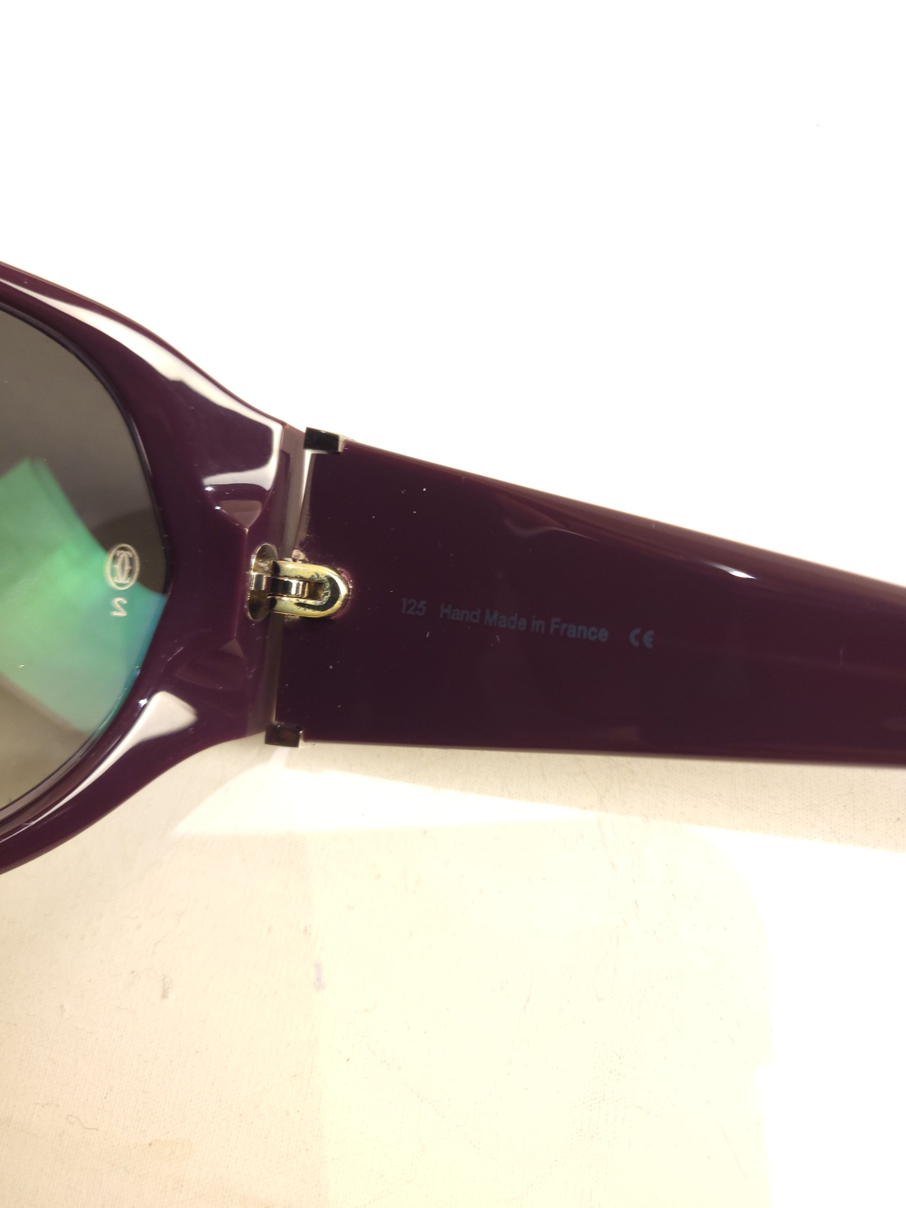 Preowned Cartier Purple Gradient Lens Shield Sunglasses acetate