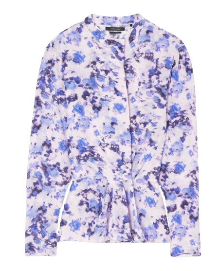 Isabel Marrant Lilac Blurred Floral Print Fidaje Blouse Size S Purple silk