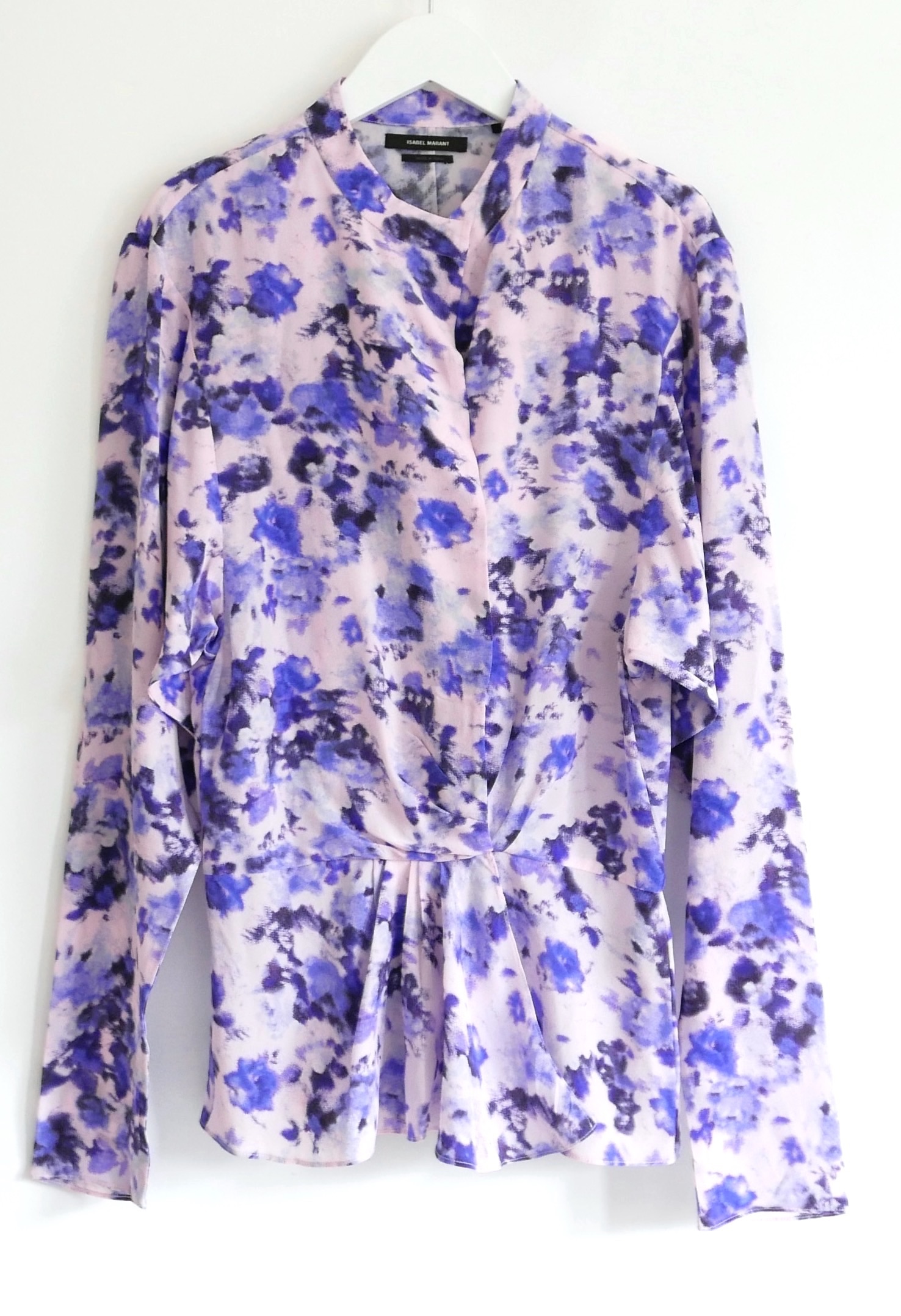 Isabel Marrant Lilac Blurred Floral Print Fidaje Blouse Size S Purple silk