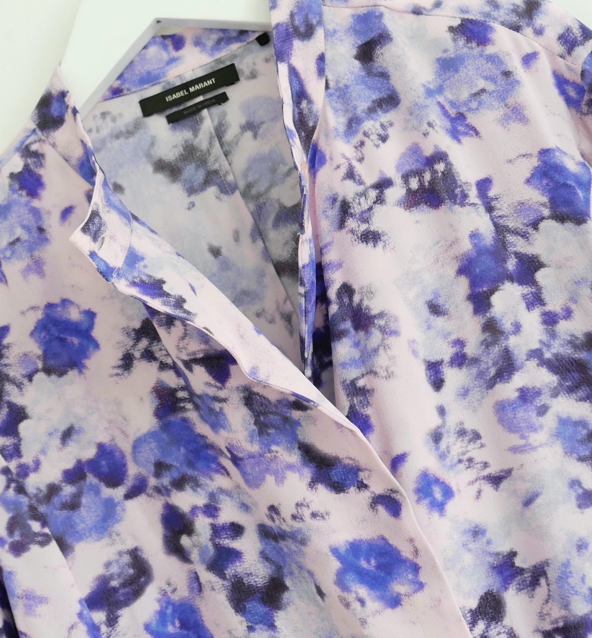 Isabel Marrant Lilac Blurred Floral Print Fidaje Blouse Size S Purple silk