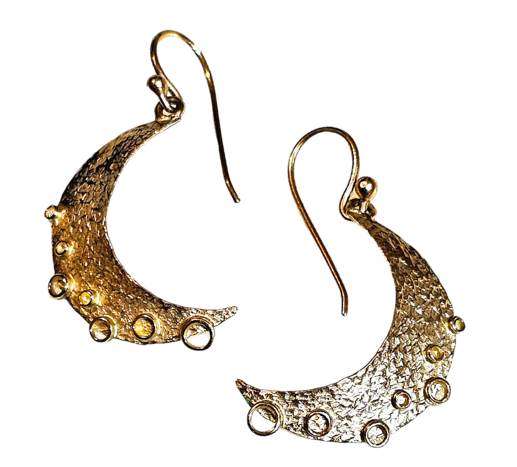 Preowned Bespoke 9ct Yellow Gold Half Moon Earrings ct gold