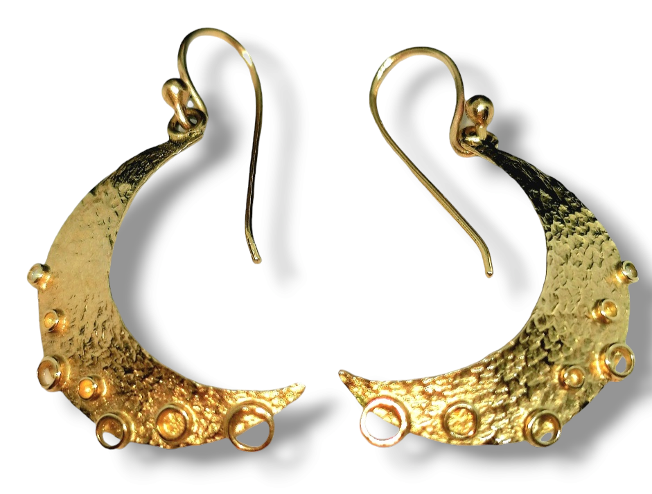 Preowned Bespoke 9ct Yellow Gold Half Moon Earrings ct gold