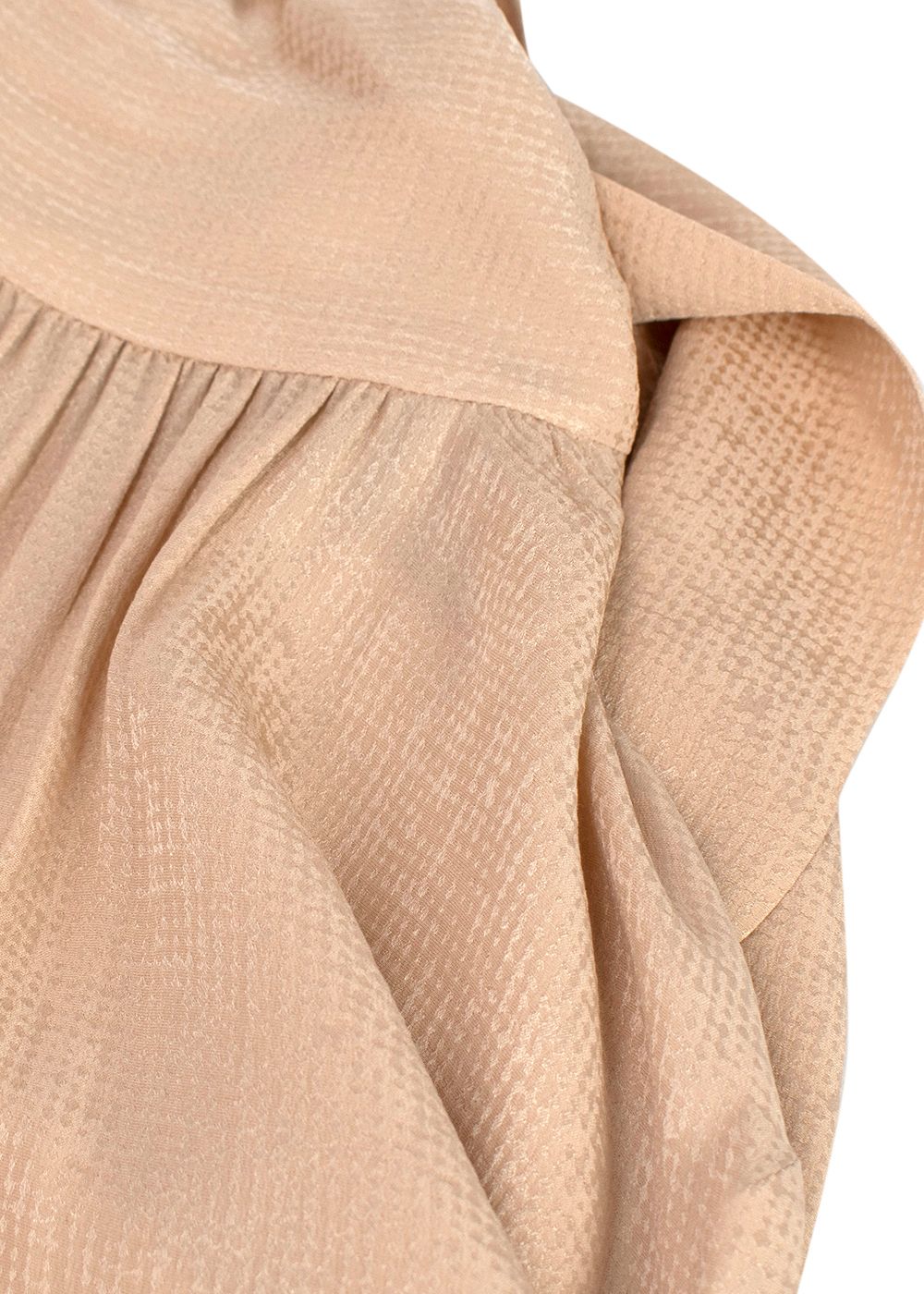 Fendi Golden Beige Blouse with Neck Tie Size XS Nude with pink undertones silk