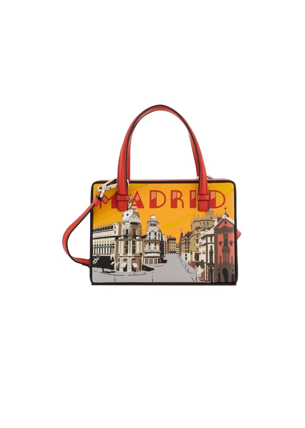 Loewe Postal Madrid Small Leather Shoulder Bag Multicoloured : mainly red and yello