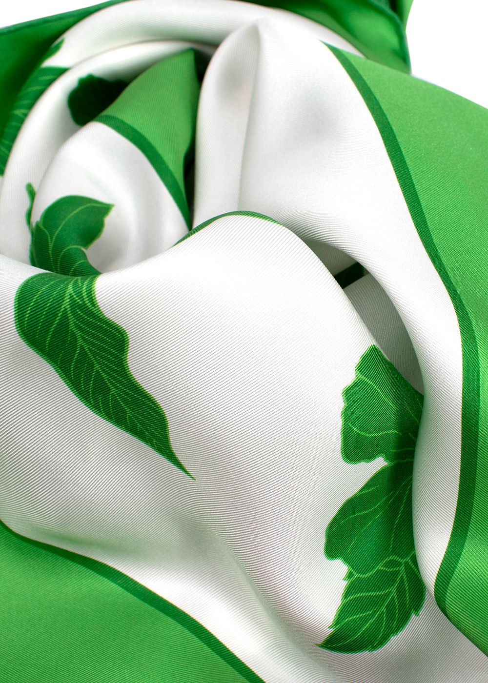 Loro Piana Green and White Floral Silk Scarf green white