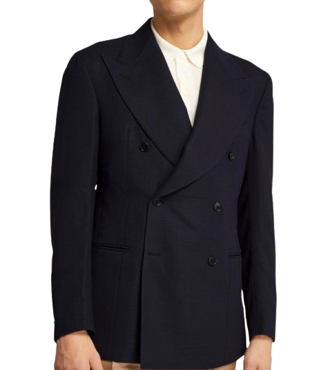 Men's Giuliva Heritage The Stefano Double-Breasted Tailored Blazer Size M Navy wool