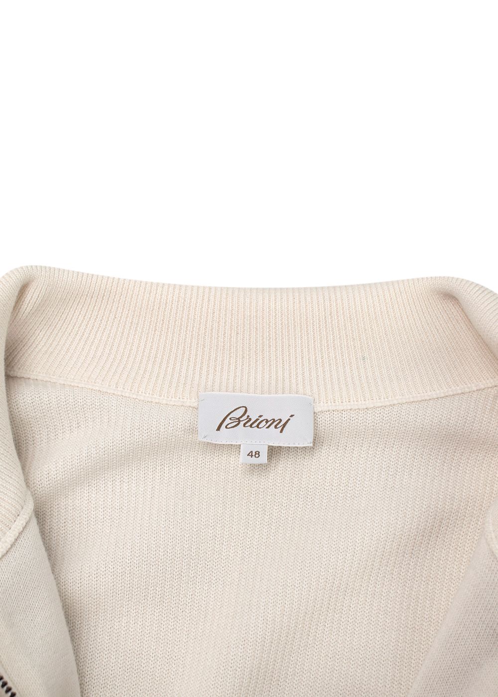 Men's Brioni Suede Panelled Cashmere Blend Knit Jacket Size M cream taupe cotton