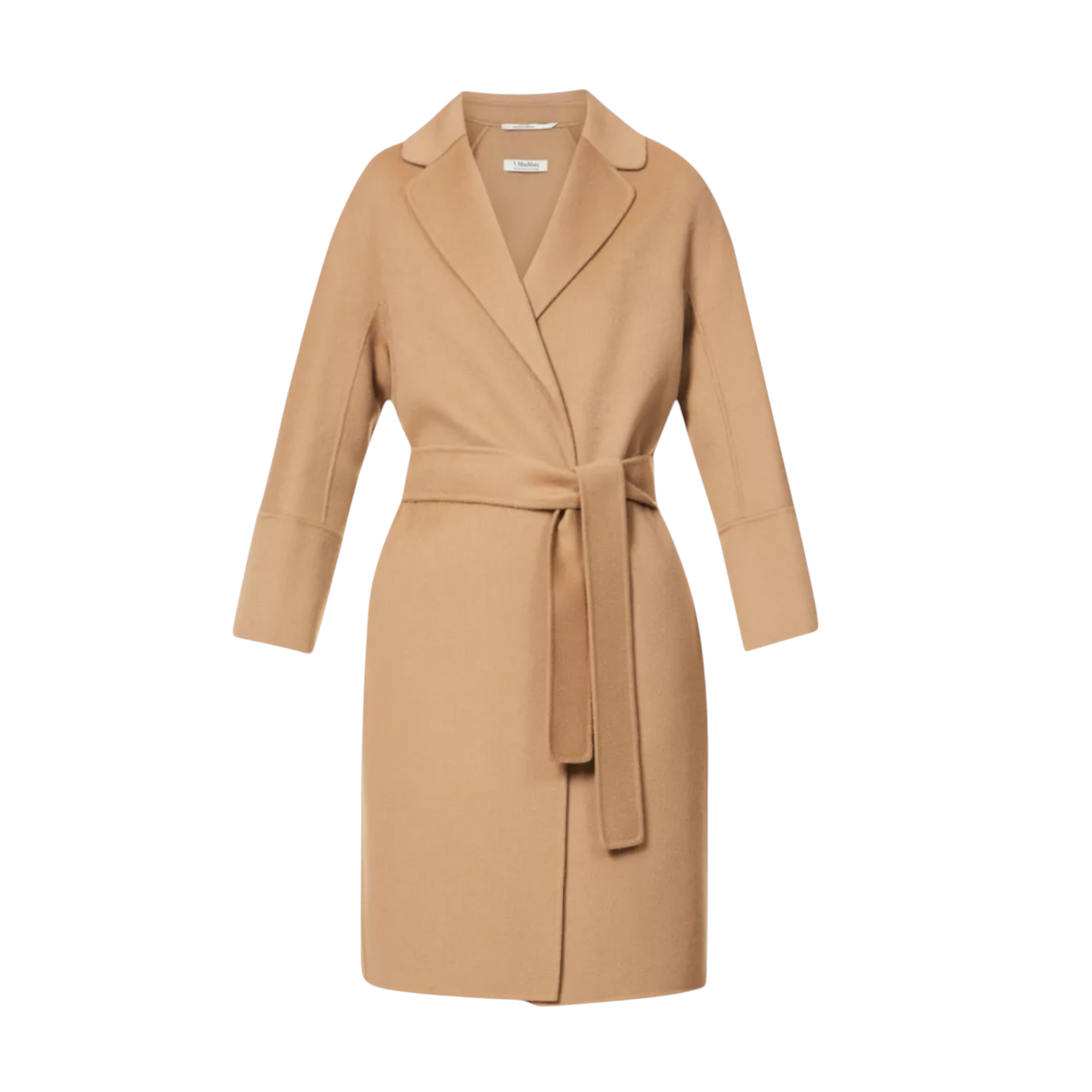 S Max Mara Camel Arona Belted Wool Coat Size M