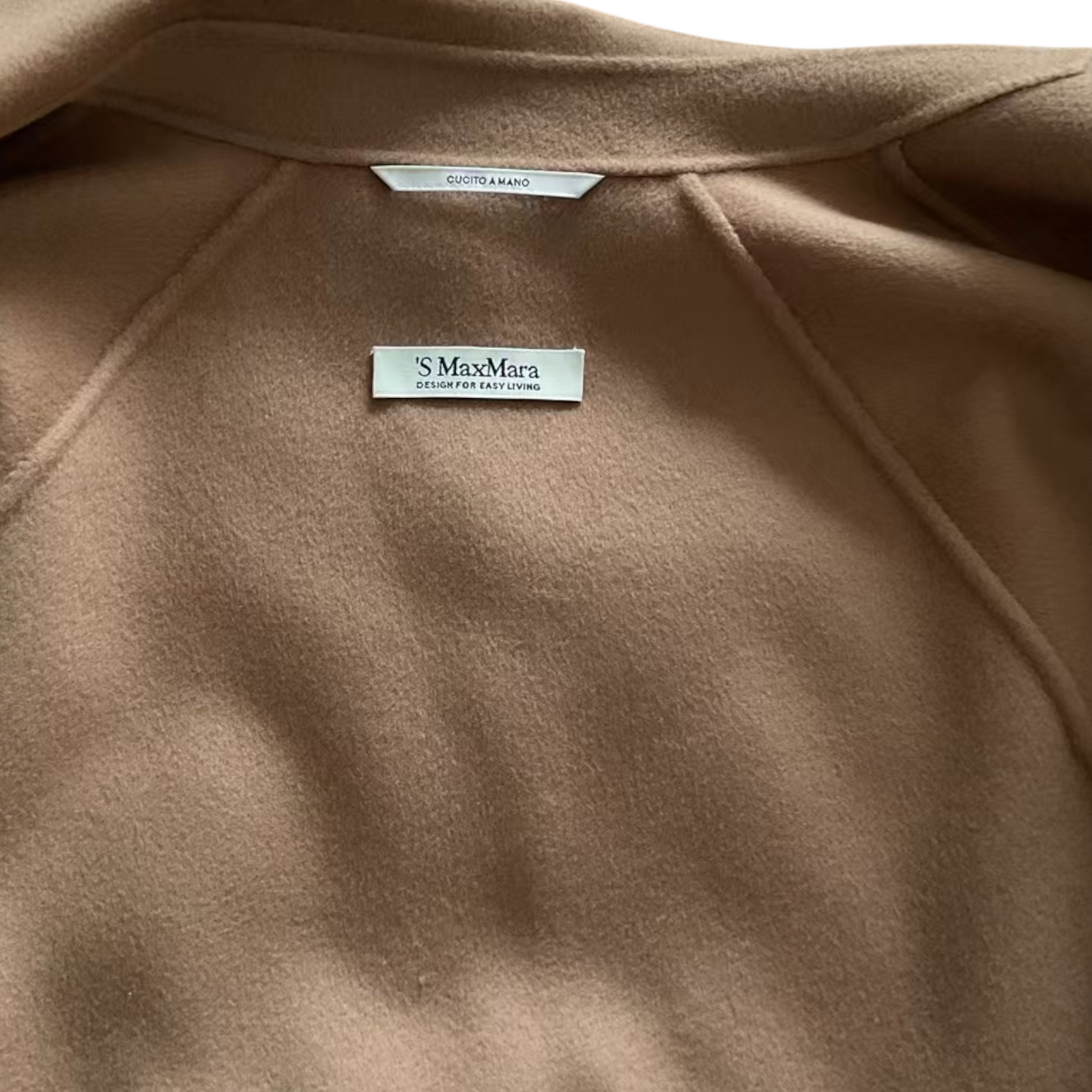 S Max Mara Camel Arona Belted Wool Coat Size M