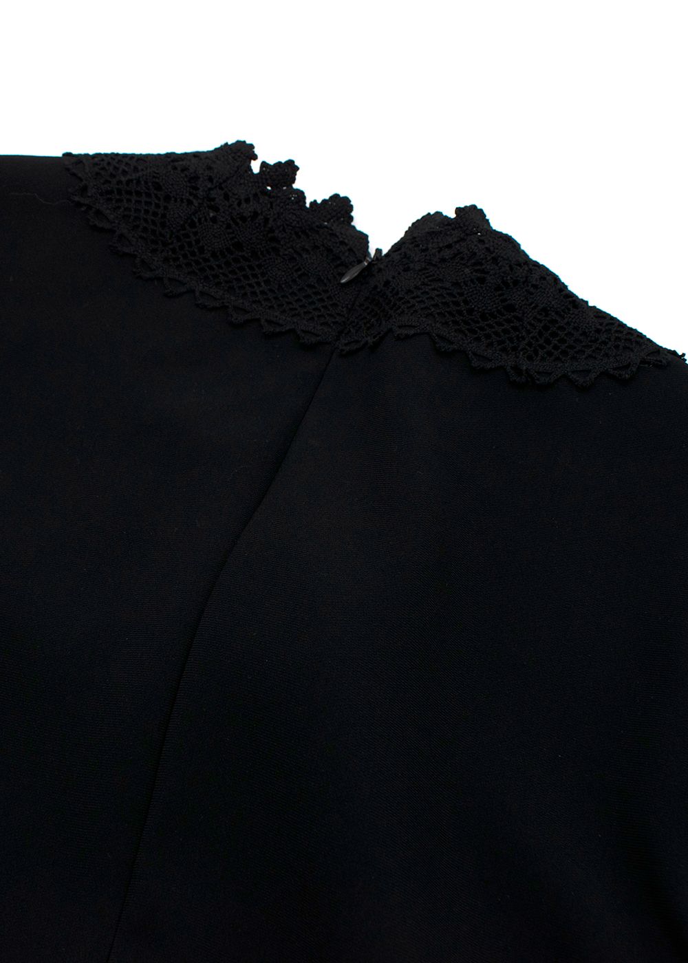 Altuzarra Lace Trimmed V-Neck Midi Skirt Size XS Black