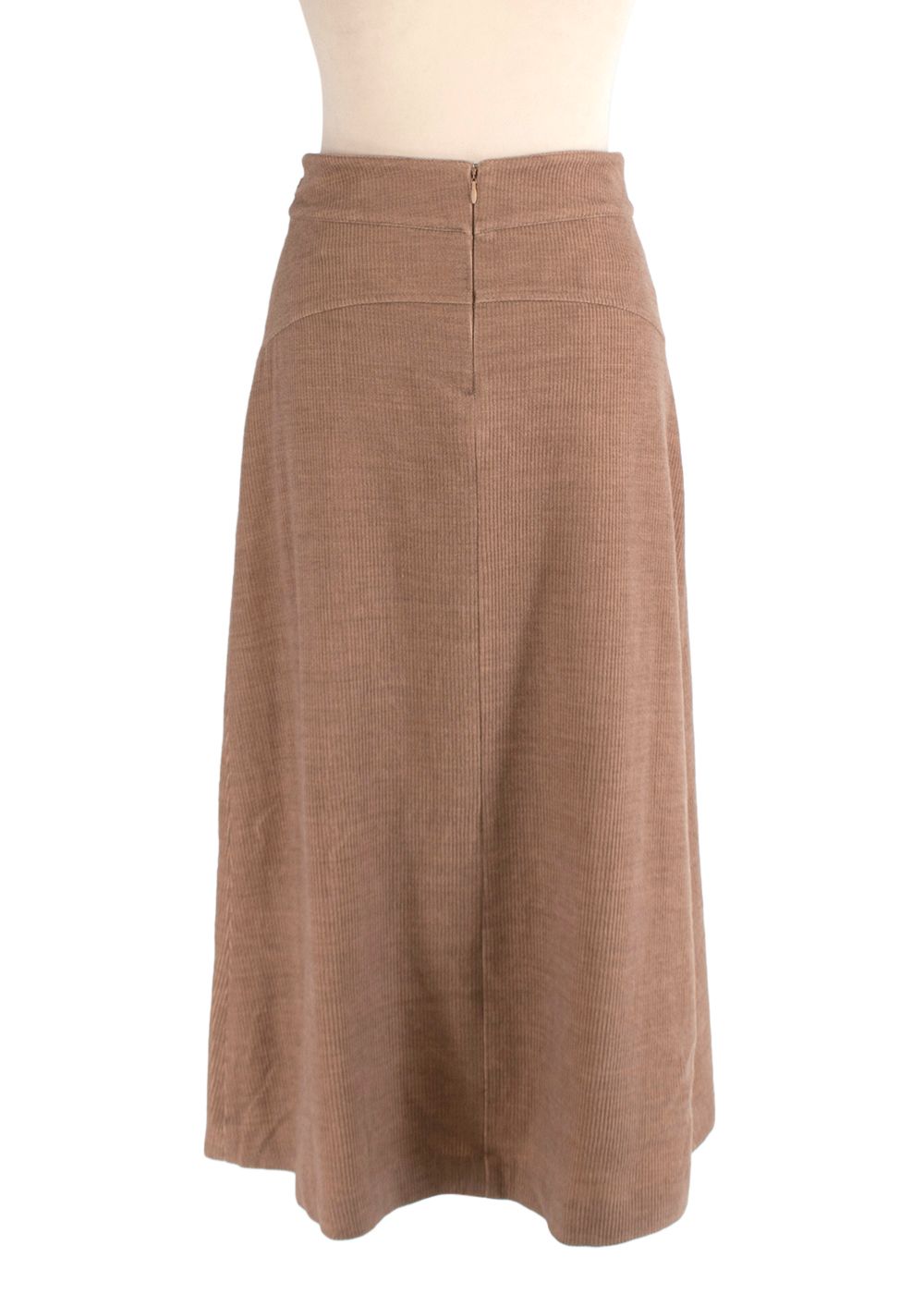 Gabriela Hearst Beige Cord Pleated Midi Skirt Size XXS cashmere